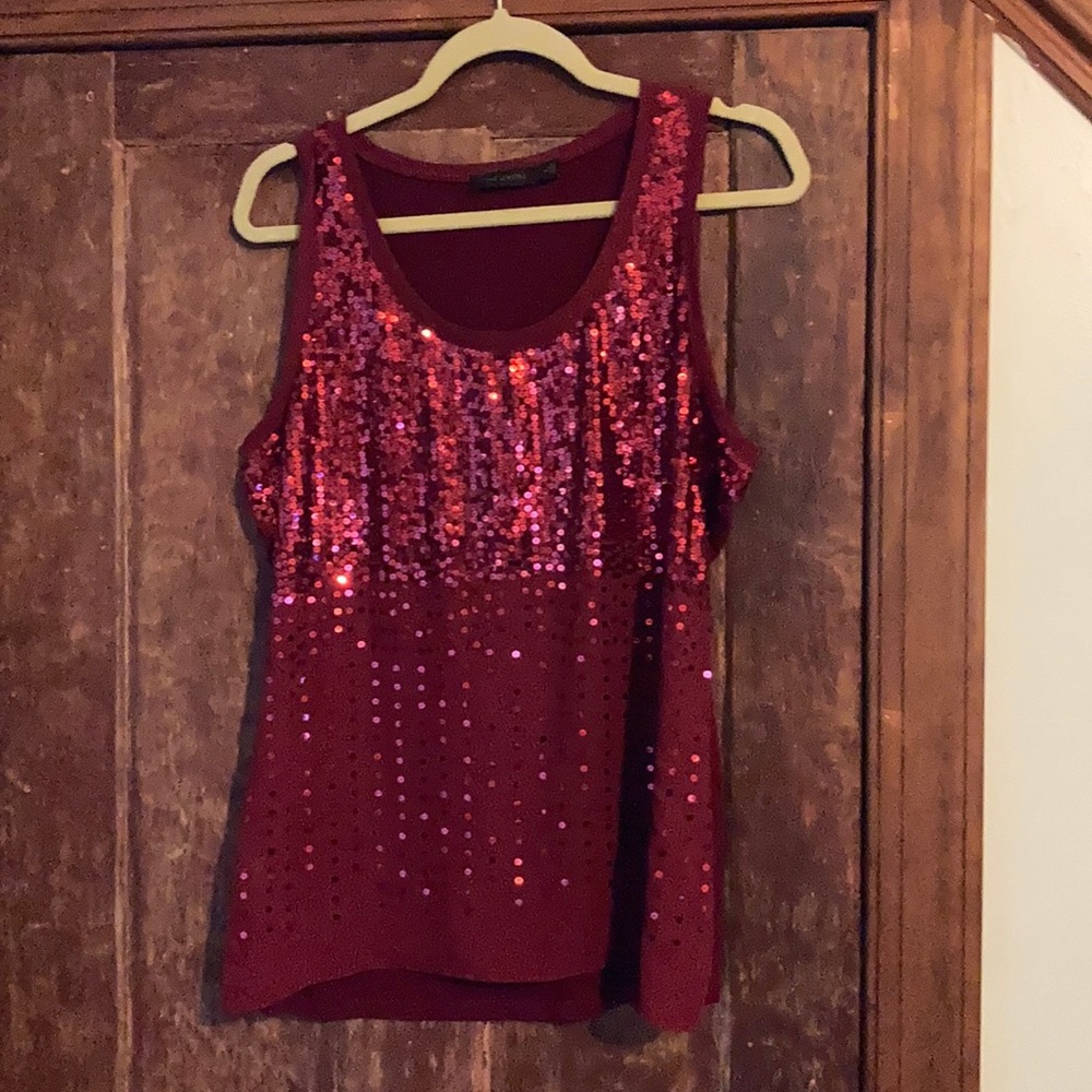 Red sequin tank top by The Limited